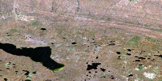 No Title Satellite Map 085L06 at 1:50,000 scale - National Topographic System of Canada (NTS) - Orthophoto