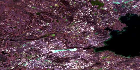 No Title Satellite Map 085M07 at 1:50,000 scale - National Topographic System of Canada (NTS) - Orthophoto