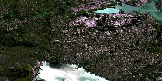 Shoti Lake Satellite Map 085N01 at 1:50,000 scale - National Topographic System of Canada (NTS) - Orthophoto