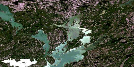 Slemon Lake Satellite Map 085O04 at 1:50,000 scale - National Topographic System of Canada (NTS) - Orthophoto