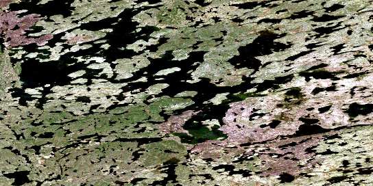 Beniah Lake Satellite Map 085P08 at 1:50,000 scale - National Topographic System of Canada (NTS) - Orthophoto
