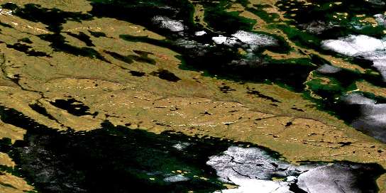 Takijuq Lake Satellite Map 086I06 at 1:50,000 scale - National Topographic System of Canada (NTS) - Orthophoto