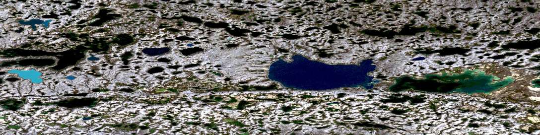 Ammalurtuq Lake Satellite Map 087D10 at 1:50,000 scale - National Topographic System of Canada (NTS) - Orthophoto