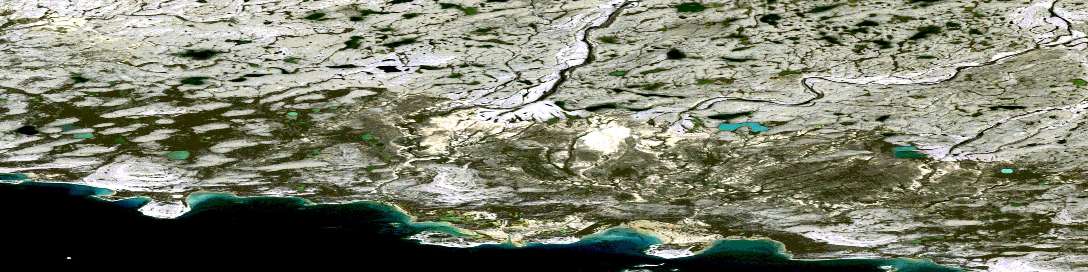 Air photo: Woodward Point Satellite Image map 087E09 at 1:50,000 Scale