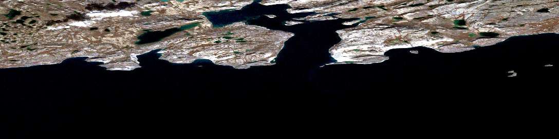 Boot Inlet Satellite Map 087G07 at 1:50,000 scale - National Topographic System of Canada (NTS) - Orthophoto