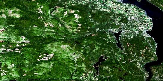 Shawnigan Lake Satellite Map 092B12 at 1:50,000 scale - National Topographic System of Canada (NTS) - Orthophoto