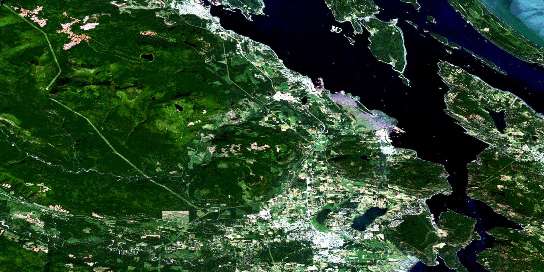 Duncan Satellite Map 092B13 at 1:50,000 scale - National Topographic System of Canada (NTS) - Orthophoto