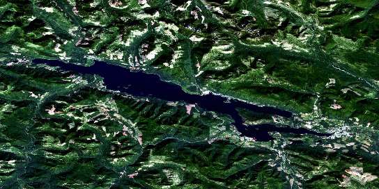 Cowichan Lake Satellite Map 092C16 at 1:50,000 scale - National Topographic System of Canada (NTS) - Orthophoto
