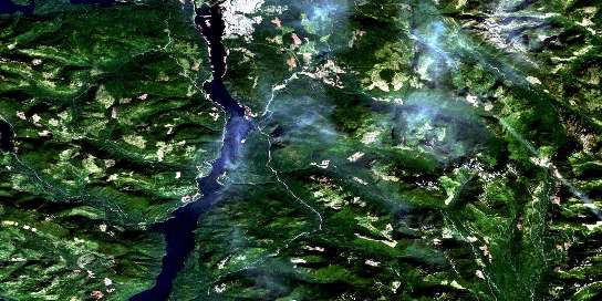 Alberni Inlet Satellite Map 092F02 at 1:50,000 scale - National Topographic System of Canada (NTS) - Orthophoto
