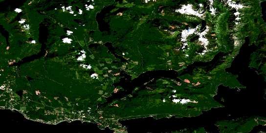 Haslam Lake Satellite Map 092F16 at 1:50,000 scale - National Topographic System of Canada (NTS) - Orthophoto