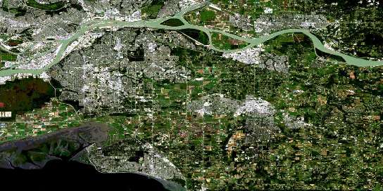 New Westminster Satellite Map 092G02 at 1:50,000 scale - National Topographic System of Canada (NTS) - Orthophoto