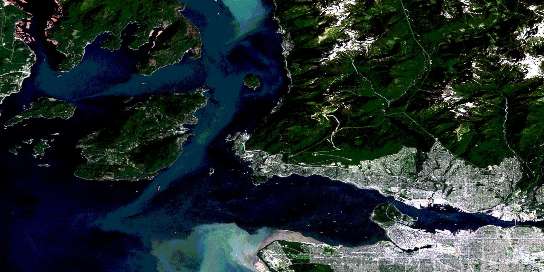 North Vancouver Satellite Map 092G06 at 1:50,000 scale - National Topographic System of Canada (NTS) - Orthophoto