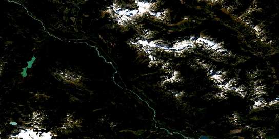 Glacier Lake Satellite Map 092G16 at 1:50,000 scale - National Topographic System of Canada (NTS) - Orthophoto