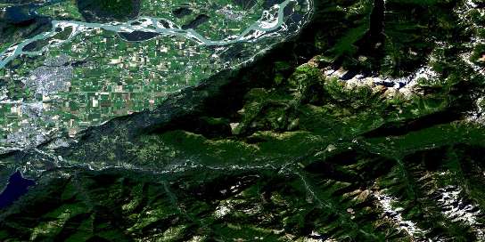 Chilliwack Satellite Map 092H04 at 1:50,000 scale - National Topographic System of Canada (NTS) - Orthophoto