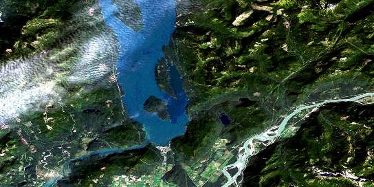 Harrison Lake Satellite Map 092H05 at 1:50,000 scale - National Topographic System of Canada (NTS) - Orthophoto