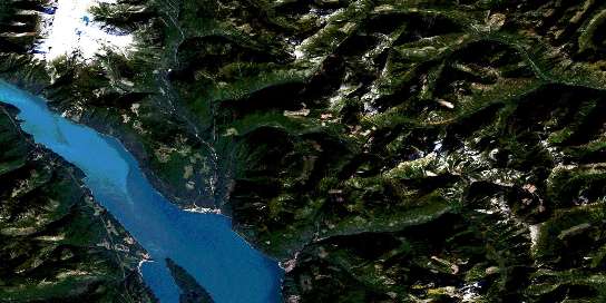 Mount Urquhart Satellite Map 092H12 at 1:50,000 scale - National Topographic System of Canada (NTS) - Orthophoto