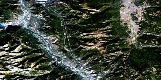 Lillooet Satellite Map 092I12 at 1:50,000 scale - National Topographic System of Canada (NTS) - Orthophoto