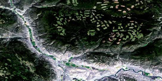 Cache Creek Satellite Map 092I14 at 1:50,000 scale - National Topographic System of Canada (NTS) - Orthophoto