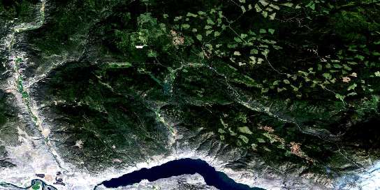 Tranquille River Satellite Map 092I15 at 1:50,000 scale - National Topographic System of Canada (NTS) - Orthophoto