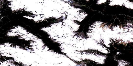 Mount Dalgleish Satellite Map 092J12 at 1:50,000 scale - National Topographic System of Canada (NTS) - Orthophoto
