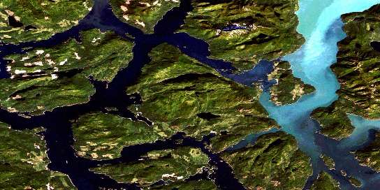 Sonora Island Satellite Map 092K06 at 1:50,000 scale - National Topographic System of Canada (NTS) - Orthophoto