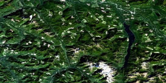Woss Lake Satellite Map 092L02 at 1:50,000 scale - National Topographic System of Canada (NTS) - Orthophoto
