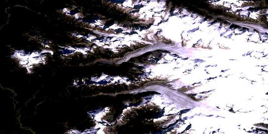Homathko Icefield Satellite Map 092N02 at 1:50,000 scale - National Topographic System of Canada (NTS) - Orthophoto