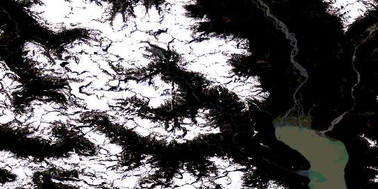 Sim River Satellite Map 092N04 at 1:50,000 scale - National Topographic System of Canada (NTS) - Orthophoto