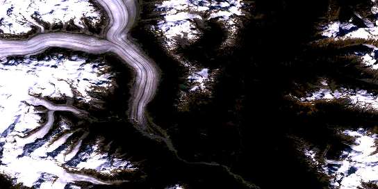 Klinaklini Glacier Satellite Map 092N05 at 1:50,000 scale - National Topographic System of Canada (NTS) - Orthophoto