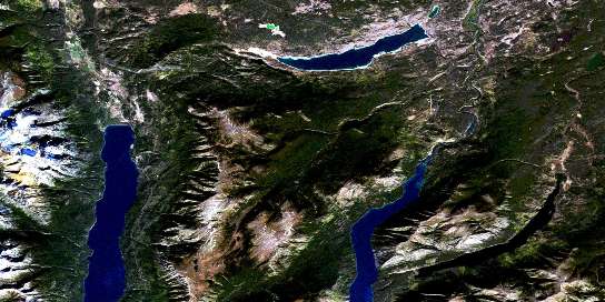 Tatlayoko Lake Satellite Map 092N09 at 1:50,000 scale - National Topographic System of Canada (NTS) - Orthophoto