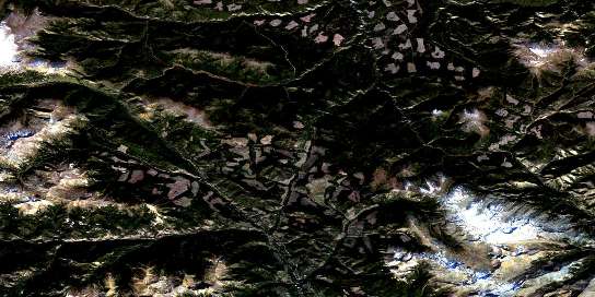 Noaxe Creek Satellite Map 092O02 at 1:50,000 scale - National Topographic System of Canada (NTS) - Orthophoto