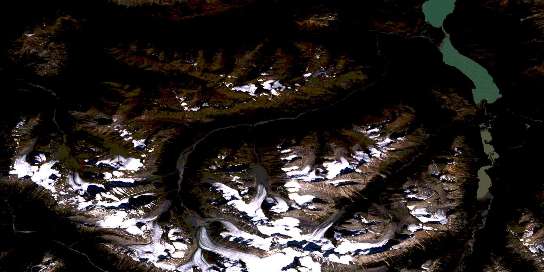 Tchaikazan River Satellite Map 092O04 at 1:50,000 scale - National Topographic System of Canada (NTS) - Orthophoto