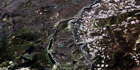 Elkin Creek Satellite Map 092O12 at 1:50,000 scale - National Topographic System of Canada (NTS) - Orthophoto