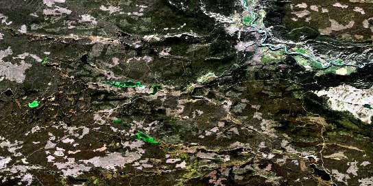 Hanceville Satellite Map 092O14 at 1:50,000 scale - National Topographic System of Canada (NTS) - Orthophoto