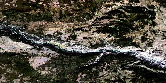 Riske Creek Satellite Map 092O15 at 1:50,000 scale - National Topographic System of Canada (NTS) - Orthophoto