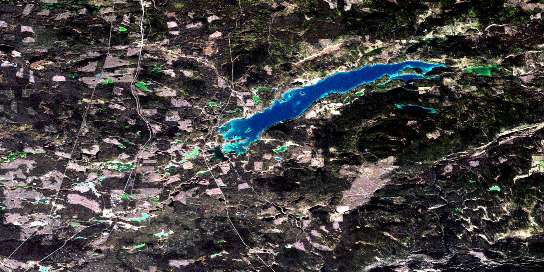 Green Lake Satellite Map 092P06 at 1:50,000 scale - National Topographic System of Canada (NTS) - Orthophoto