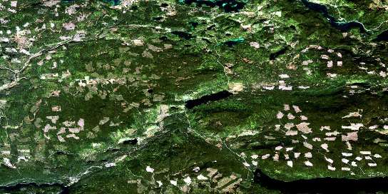 Bridge Lake Satellite Map 092P07 at 1:50,000 scale - National Topographic System of Canada (NTS) - Orthophoto