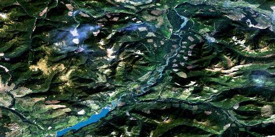 Cariboo Lake Satellite Map 093A14 at 1:50,000 scale - National Topographic System of Canada (NTS) - Orthophoto