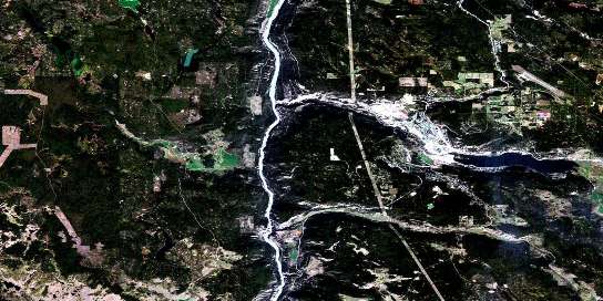 Williams Lake Satellite Map 093B01 at 1:50,000 scale - National Topographic System of Canada (NTS) - Orthophoto