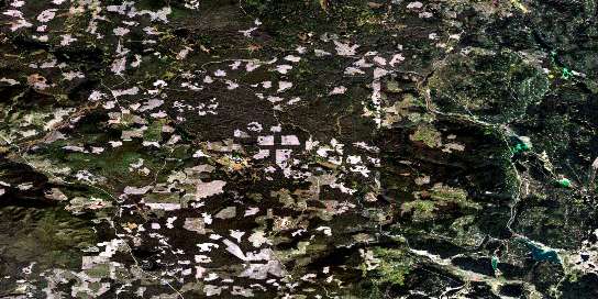 Drummond Lake Satellite Map 093B02 at 1:50,000 scale - National Topographic System of Canada (NTS) - Orthophoto