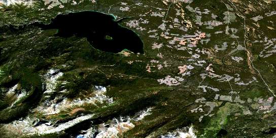 Charlotte Lake Satellite Map 093C03 at 1:50,000 scale - National Topographic System of Canada (NTS) - Orthophoto