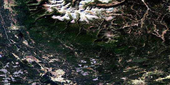 Christensen Creek Satellite Map 093C11 at 1:50,000 scale - National Topographic System of Canada (NTS) - Orthophoto