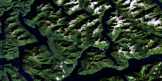 Ocean Falls Satellite Map 093D05 at 1:50,000 scale - National Topographic System of Canada (NTS) - Orthophoto