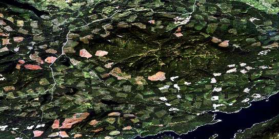 Nadina River Satellite Map 093E15 at 1:50,000 scale - National Topographic System of Canada (NTS) - Orthophoto