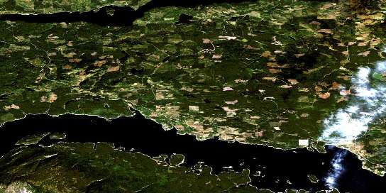 Wistaria Satellite Map 093E16 at 1:50,000 scale - National Topographic System of Canada (NTS) - Orthophoto