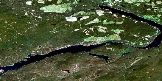 Tetachuck Lake Satellite Map 093F05 at 1:50,000 scale - National Topographic System of Canada (NTS) - Orthophoto