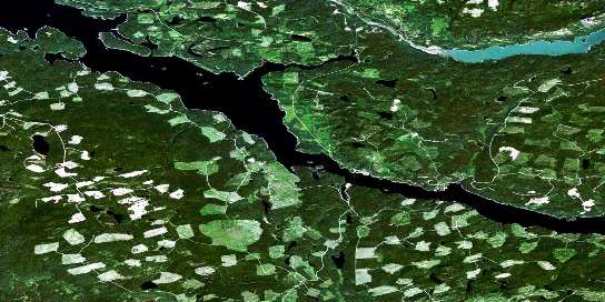 Marilla Satellite Map 093F12 at 1:50,000 scale - National Topographic System of Canada (NTS) - Orthophoto