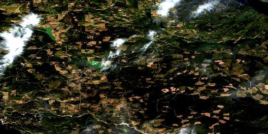 Takysie Lake Satellite Map 093F13 at 1:50,000 scale - National Topographic System of Canada (NTS) - Orthophoto