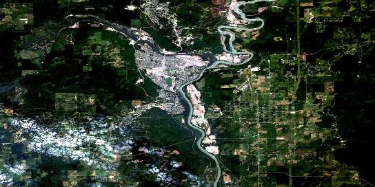Prince George Satellite Map 093G15 at 1:50,000 scale - National Topographic System of Canada (NTS) - Orthophoto