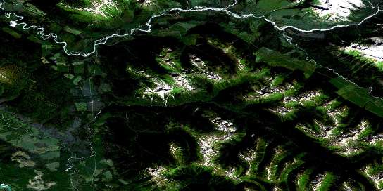 Walker Creek Satellite Map 093H15 at 1:50,000 scale - National Topographic System of Canada (NTS) - Orthophoto